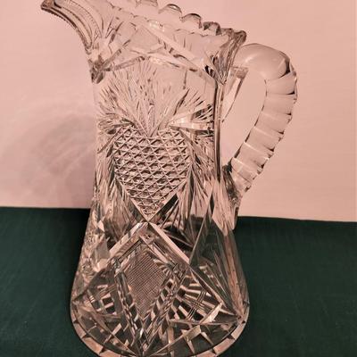 Lot #30  Beautiful Vintage American Cut Glass Pitcher