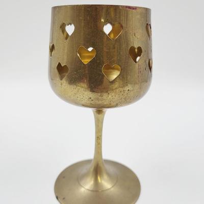 CUTE BRASS CANDLE / CONE INCENSE HOLDER