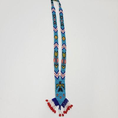 VINTAGE NATIVE AMERICAN HAND BEADED NECKLACE