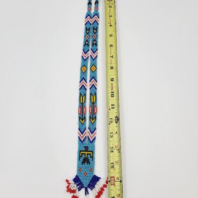 VINTAGE NATIVE AMERICAN HAND BEADED NECKLACE