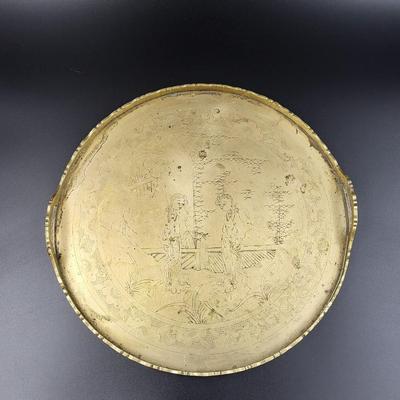 BEAUTIFUL ORIENTAL THEMED BRASS TRAY