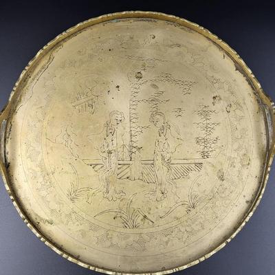 BEAUTIFUL ORIENTAL THEMED BRASS TRAY