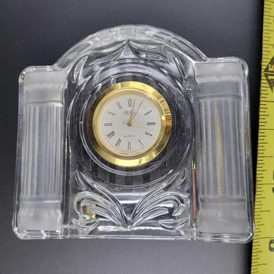 MIKASA SMALL CRYSTAL TABLE TOP CLOCK
