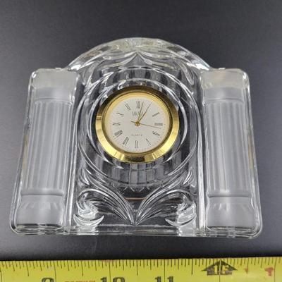 MIKASA SMALL CRYSTAL TABLE TOP CLOCK
