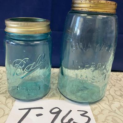 Blue canning jars
