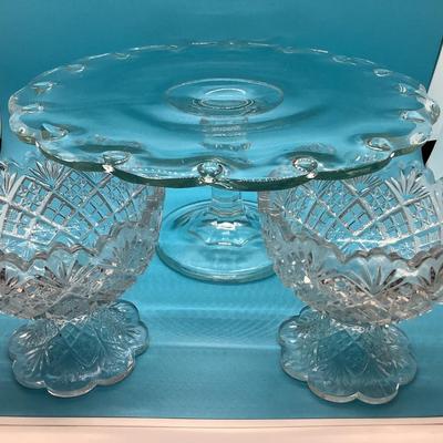 Childâ€™s punch bowls and cake stand