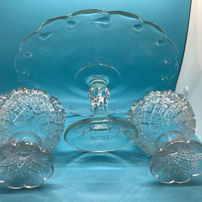 Childâ€™s punch bowls and cake stand