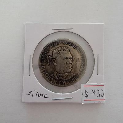 Booker T Washington Silver Half dollar 1946