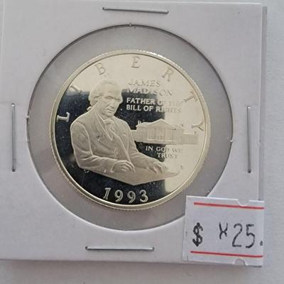 1993 James Madison Half Dollar Silver