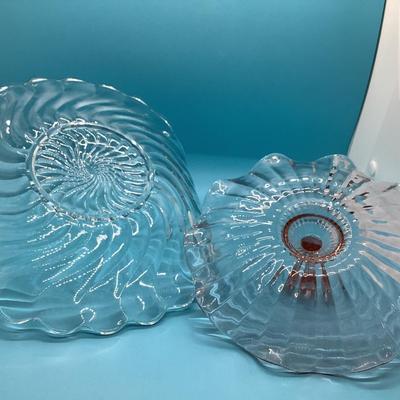 Depression glass candy dish & Fostoria