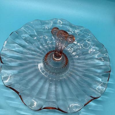 Depression glass candy dish & Fostoria