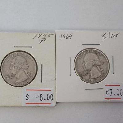 Lot of Two Silver Quarters
