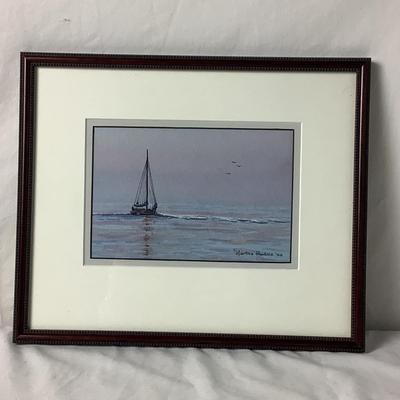 6375 Original Watercolor by Martha Hudson '00 "Bare Poles"