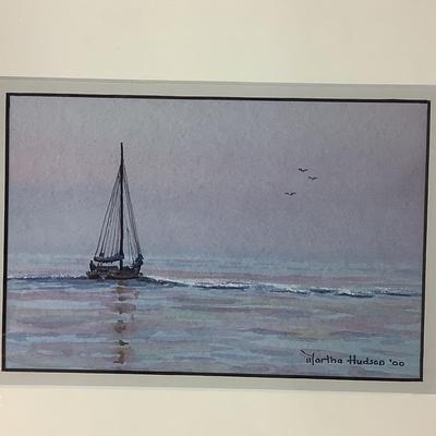 6375 Original Watercolor by Martha Hudson '00 "Bare Poles"