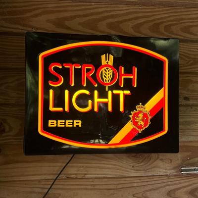 STROH LIGHT ~ Working Lighted Sign ~ *Read Details