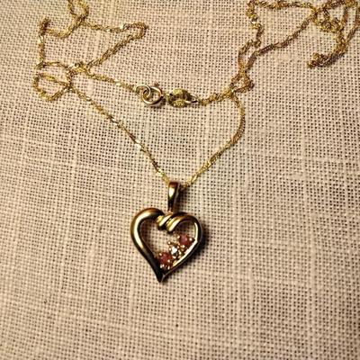 ROSS SIMONS Ruby & Diamond Accent Heart 10k Necklace