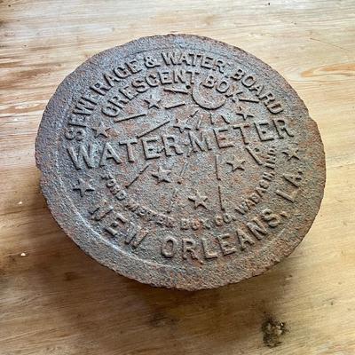 Authentic ~ SEWAGE & WATER BOARD ~ New Orleans ~ Cast Iron Water Meter Top
