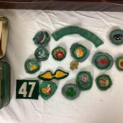Lot. 6385. Wooden Tray, paperweight, Magazine holder, GS badges, Calendar