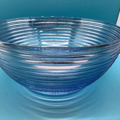 Art Deco glass bowl & woven bread basket