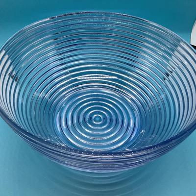 Art Deco glass bowl & woven bread basket