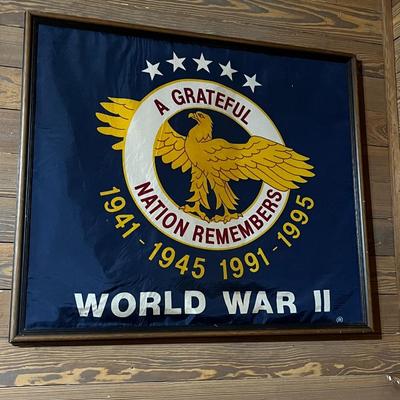 World War II ~ Authentic Commemorate Flag ~ Framed
