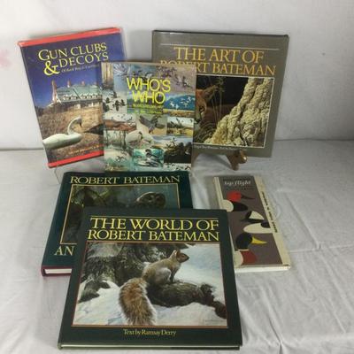6403 Set of Robert Bateman Books, Signed Gun Club, & Field Guide