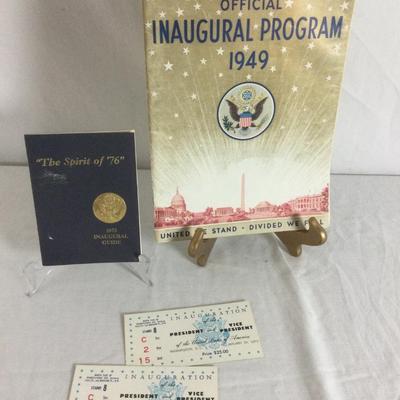 6405 1949 Inaugural Program and 1976 Inaugural Program with Tickets