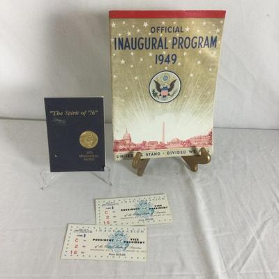 6405 1949 Inaugural Program and 1976 Inaugural Program with Tickets