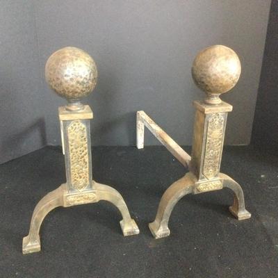 6393 Vintage Arts and Crafts Style Andirons
