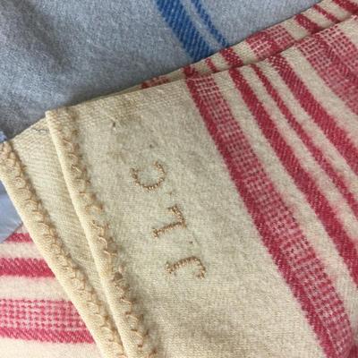 6398 Lot of Two Vintage Wool Blankets