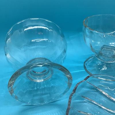 Leaf glass dish & 2 candy/nut dishes