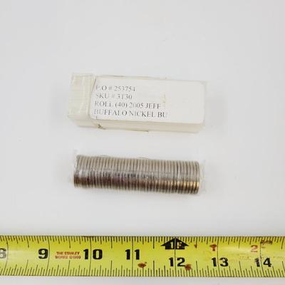 2005 ROLL OF 40 JEFFERSON BUFFALO NICKELS