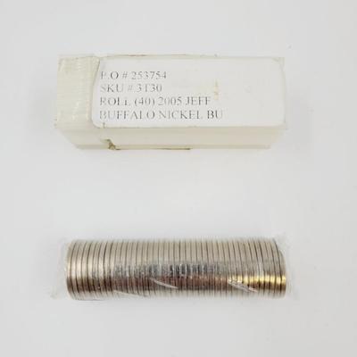 2005 ROLL OF 40 JEFFERSON BUFFALO NICKELS