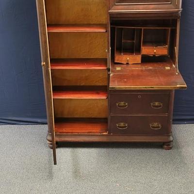 Victorian Side By Side Secretary Desk and Bookcase