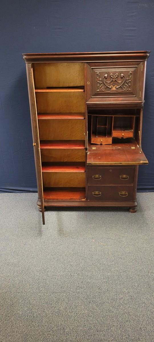 Victorian Side By Side Secretary Desk and Bookcase