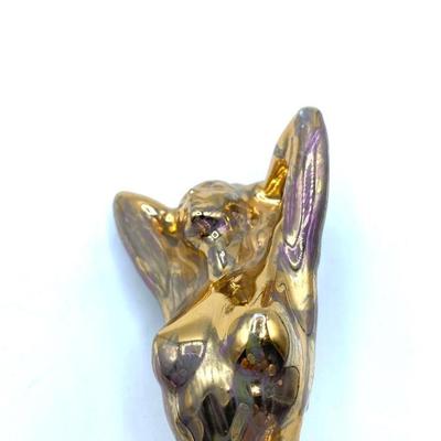 Gold Finished Figural Sculpture of Seductive Woman