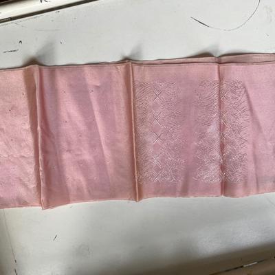 Vintage 1940s Pink French Scarf found in Box Tagged Rhodia  Acetate France