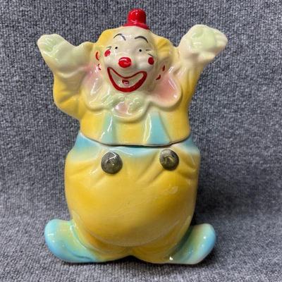 Vintage American Bisque Clown Cookie Jar