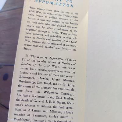"THE WAY TO APPOMATTOX: BATTLES AND LEADERS OF THE CIVIL WAR" HARDBACK BOOK