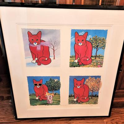Lot #40  Limited Edition Charlie the Red Cat Print - 