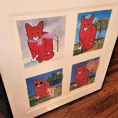 Lot #40  Limited Edition Charlie the Red Cat Print - 