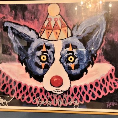 Lot #42  Signed RODRIGUE Blue Dog Print - "Big Top Dog"
