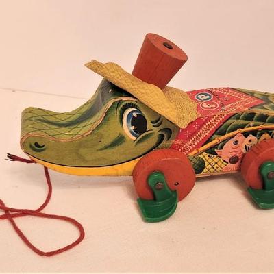 Lot #45  Vintage Wooden Fisher Price Pull toy - "Allie Gator"
