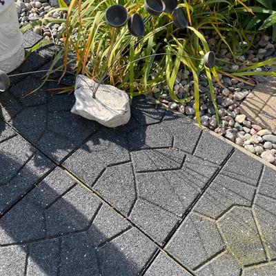 Patio Rock with a work of art embedded