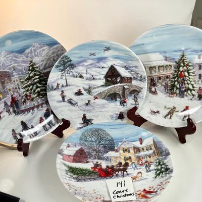 4 Lenox Fine China Christmas display plates