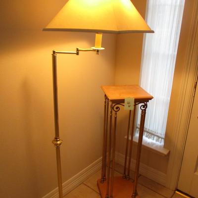 Brass Floor Lamp/Plant Stand
