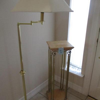 Brass Floor Lamp/Plant Stand