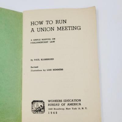 1948 HOW TO RUN A UNION MEETING MANUEL