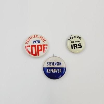 OLD POLITICAL BUTTONS - PINS