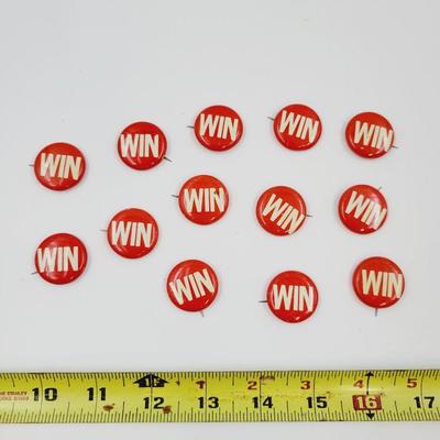 OLD "WIN" POLITICAL BUTTON/ PIN